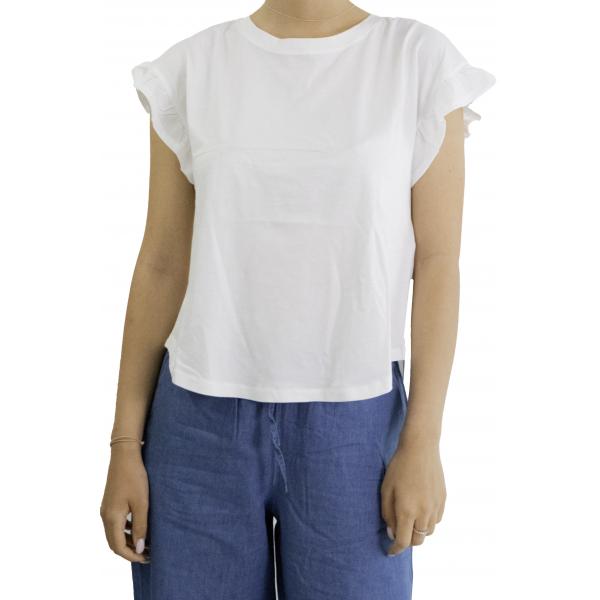 T shirt girocollo con volant Only